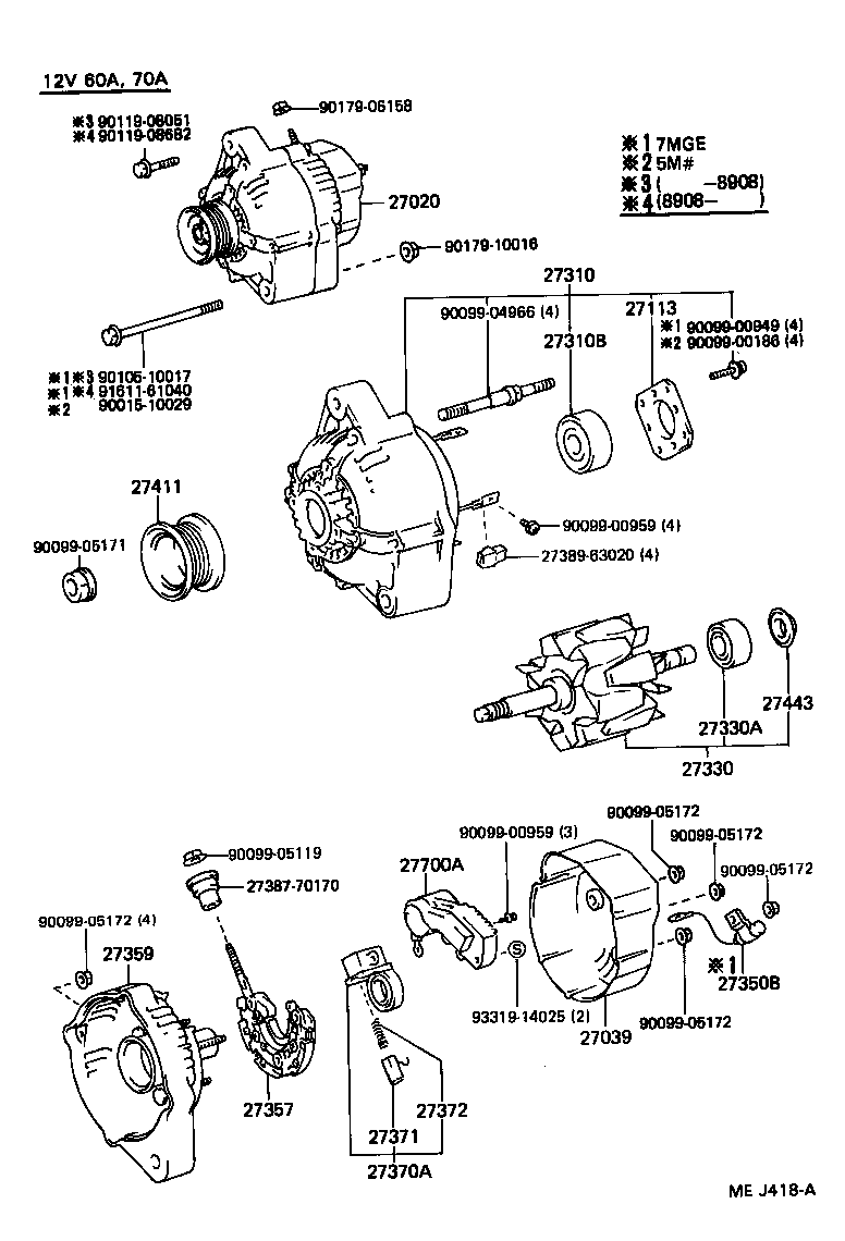 27060-70280 ALTERNATOR ASSY product image