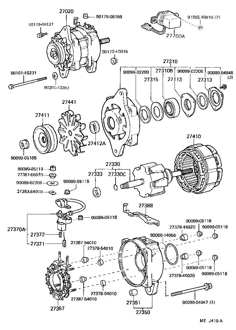27060-70280 ALTERNATOR ASSY product image