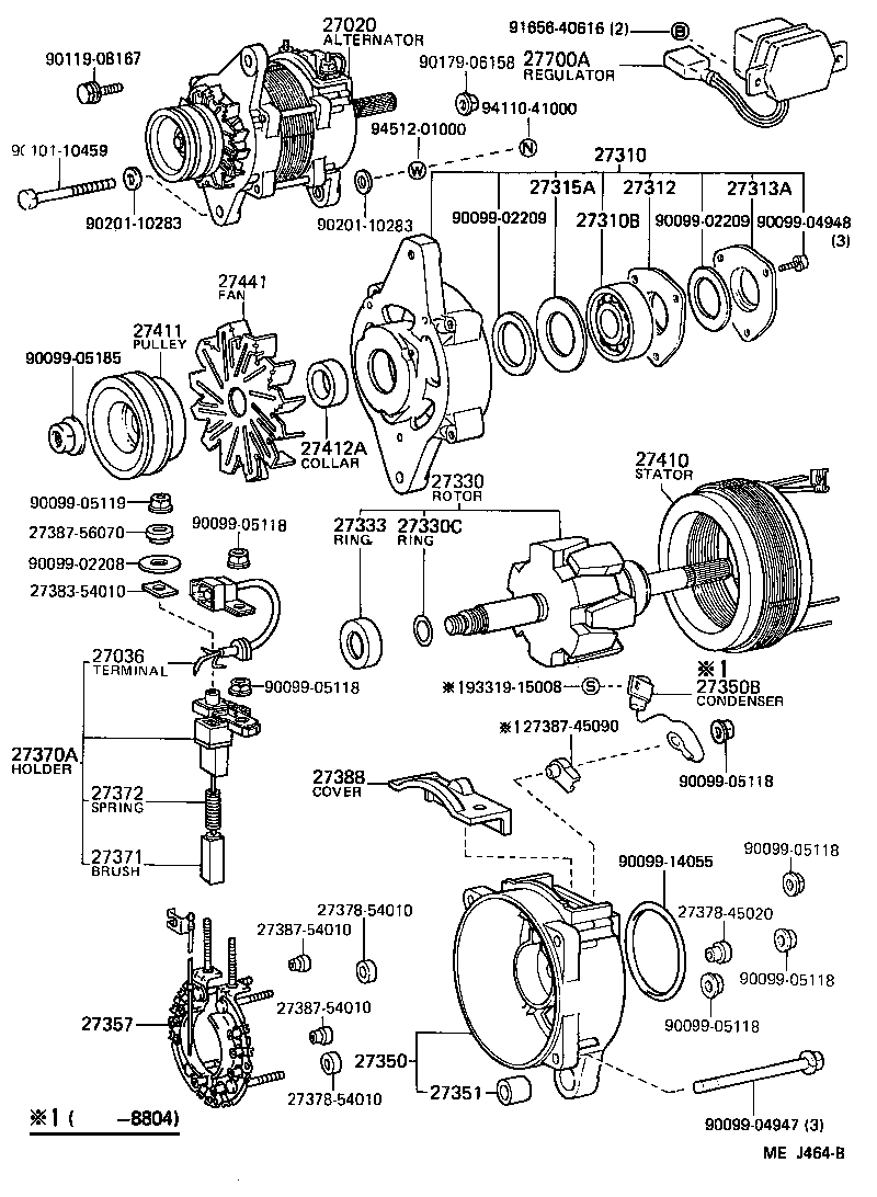 27020-68170 ALTERNATOR ASSY product image