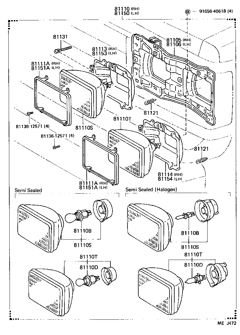 90981-05065 SEALED BEAM UNIT, NO.1 product image