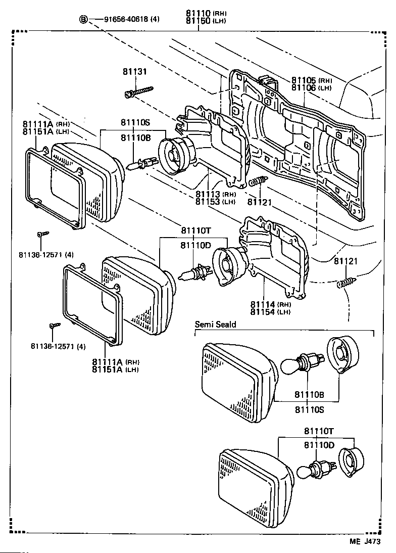 81111-90A29 RING, SEALED BEAM RETAINING, NO.1 RH product image