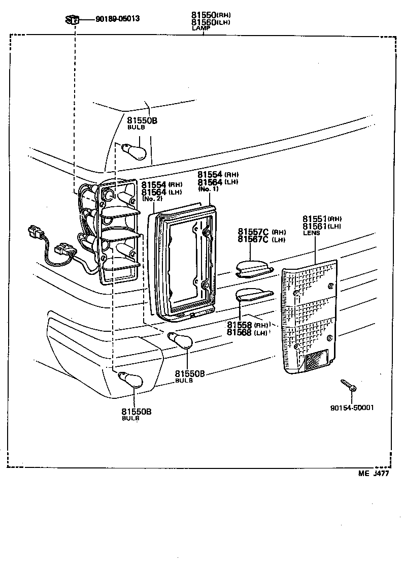 81560-90A17 LAMP ASSY, REAR COMBINATION, LH product image