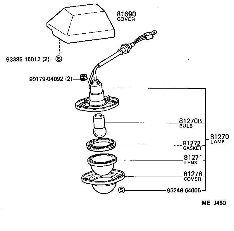 81270-90A07 LAMP ASSY, LICENSE PLATE product image