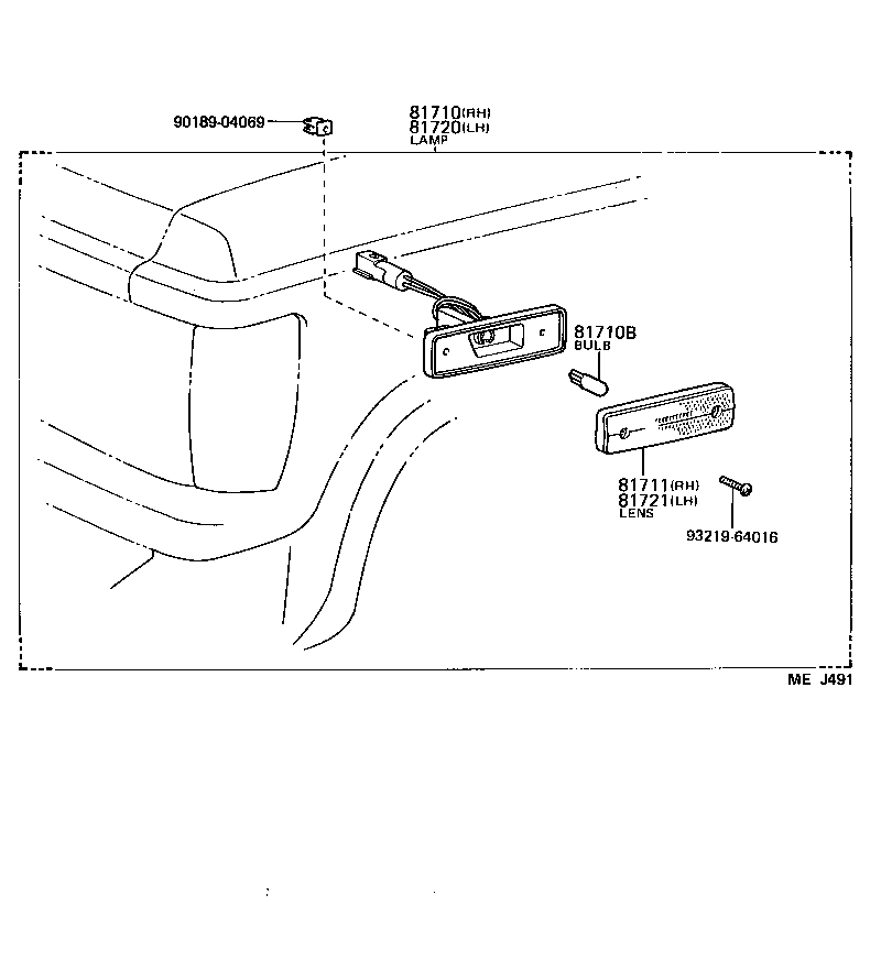 81740-14110 LAMP ASSY, FRONT MARKER, LH product image
