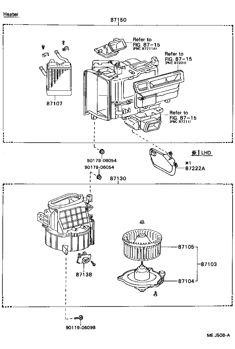 87107-20390 UNIT SUB-ASSY, HEATER RADIATOR product image