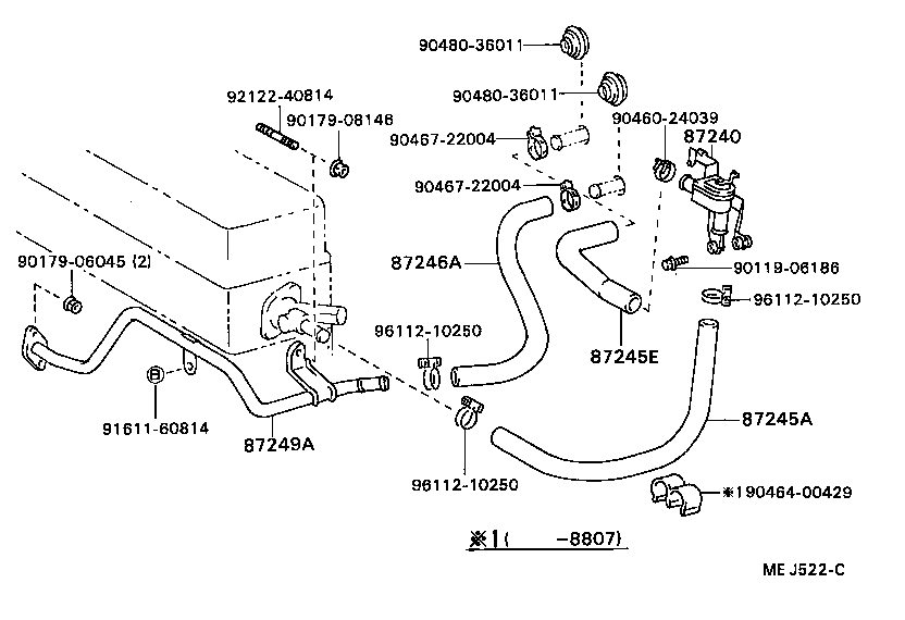 87245-2B460 HOSE, HEATER WATER, INLET A product image