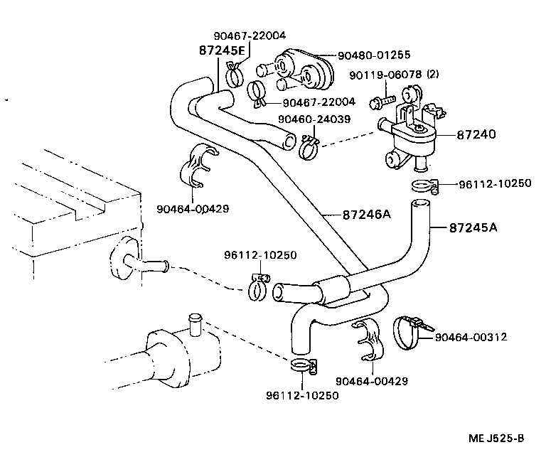 87245-20410 HOSE, HEATER WATER, INLET A product image