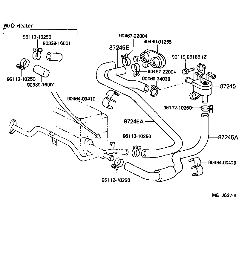 Toyota 87245-2B430 HOSE, HEATER WATER, INLET A