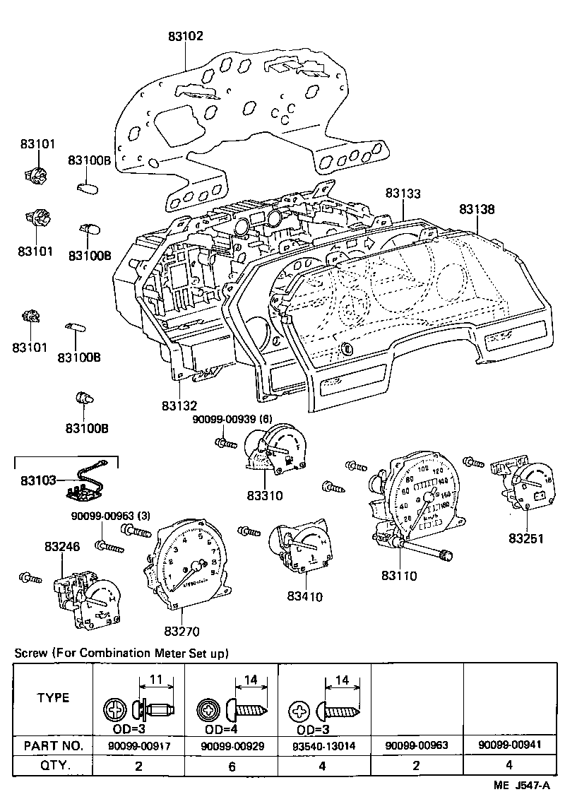 Toyota 83132-1D420 CASE, COMBINATION METER