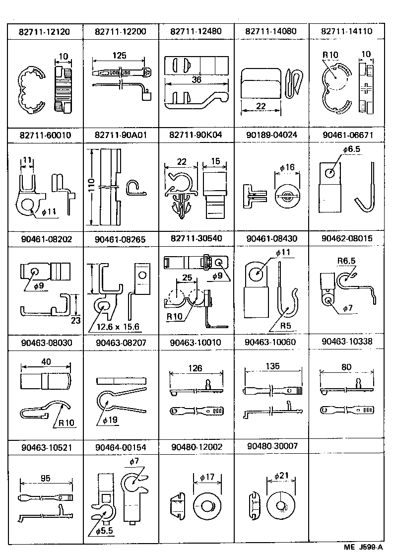 82172-90A02 WIRE, ROOF, NO.2 product image