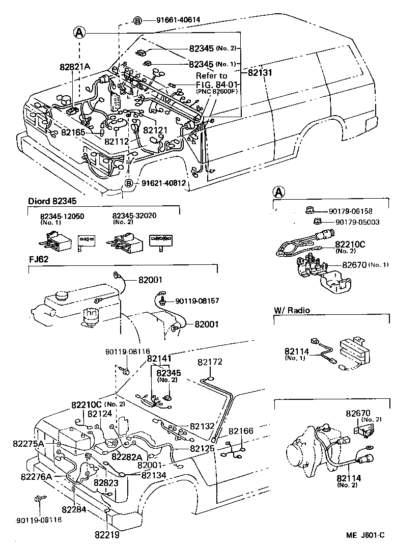 82166-90A01 WIRE, CONSOLE BOX product image