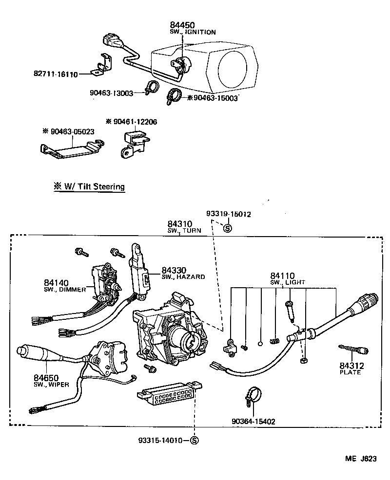 84160-90A03 SWITCH, REAR FOG LAMP product image
