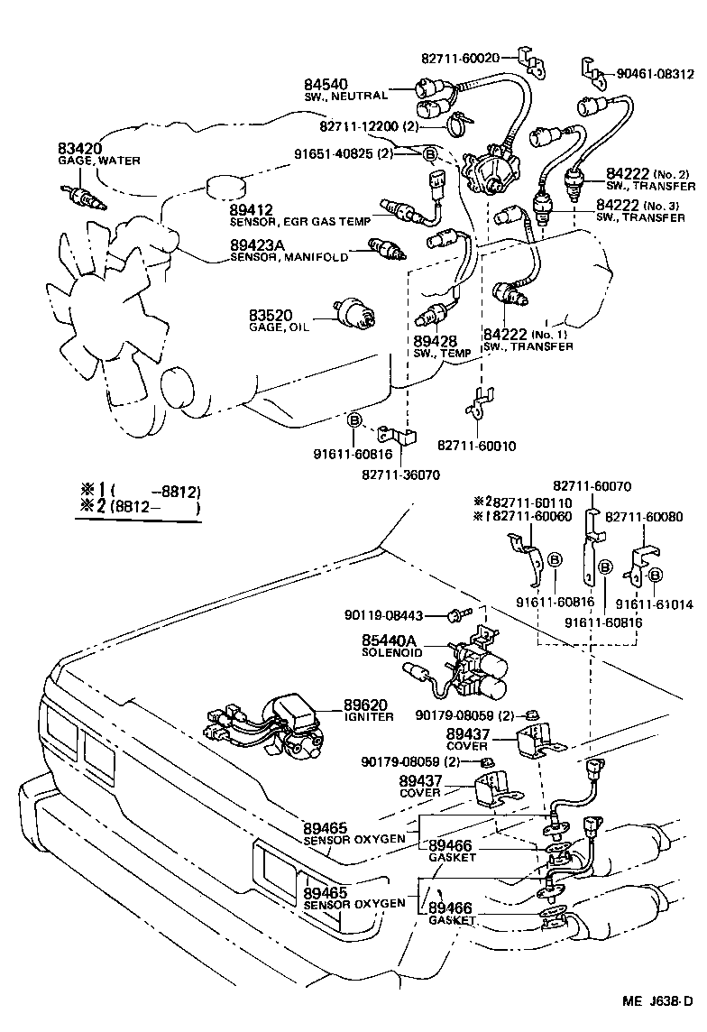 Toyota 89465-69015 SENSOR, OXYGEN