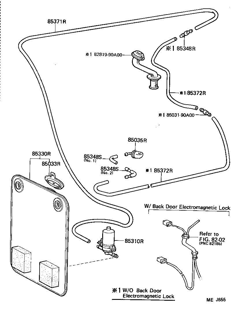 90446-06292 HOSE, REAR WASHER (FROM MOTOR TO JOINT) product image