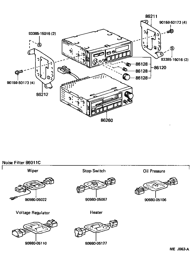 Toyota 86128-32190 KNOB, RADIO RECEIVER