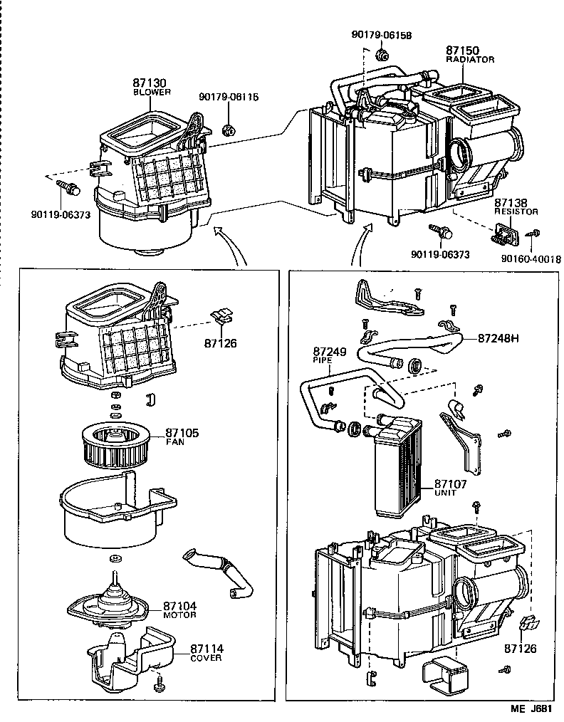 87126-16010 CLAMP, HEATER CONTROL product image