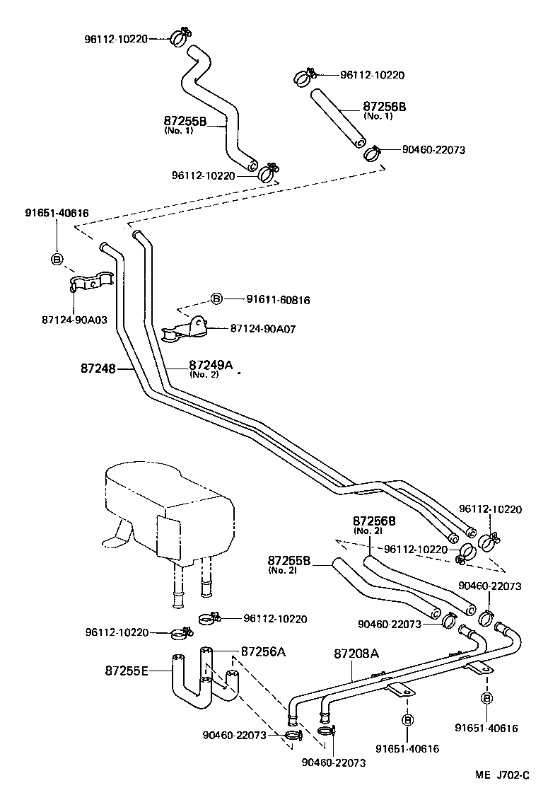 Toyota 87208-90A15 PIPE SUB-ASSY, HEATER WATER, A