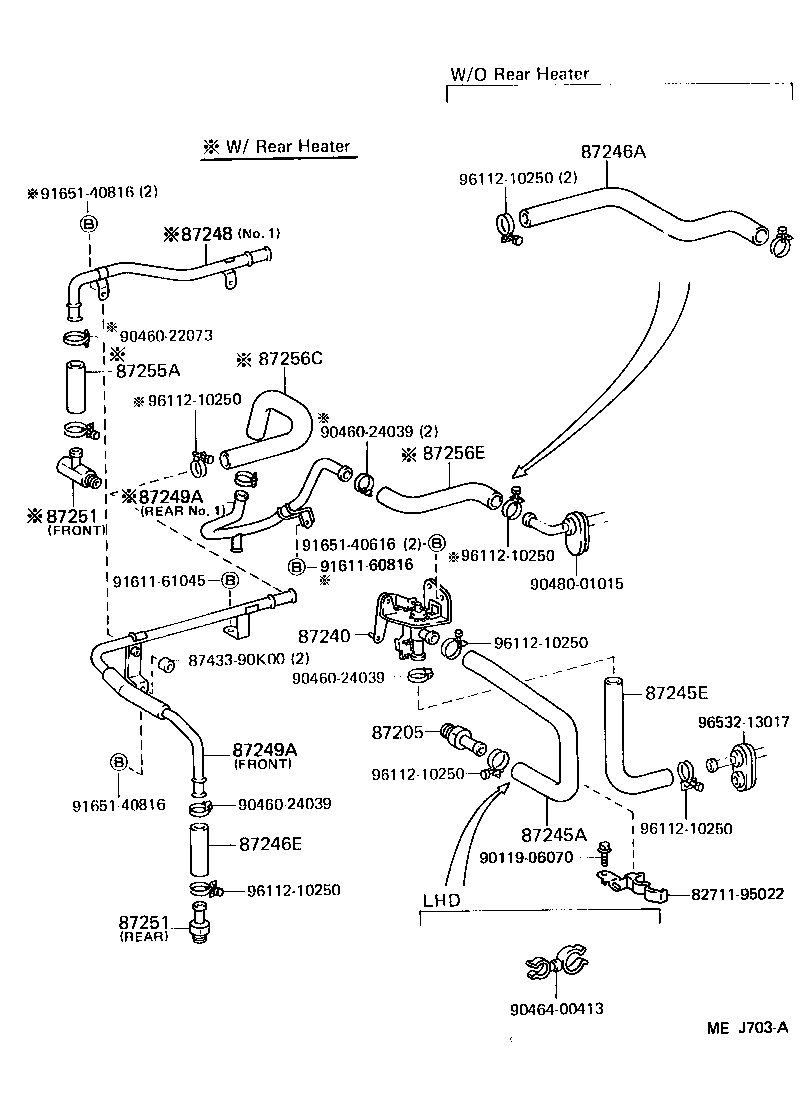87245-90A52 HOSE, HEATER WATER, OUTLET A product image