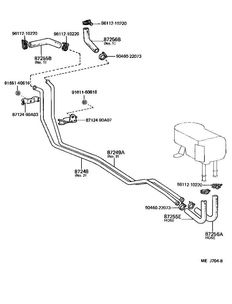 87245-90A52 HOSE, HEATER WATER, OUTLET A product image