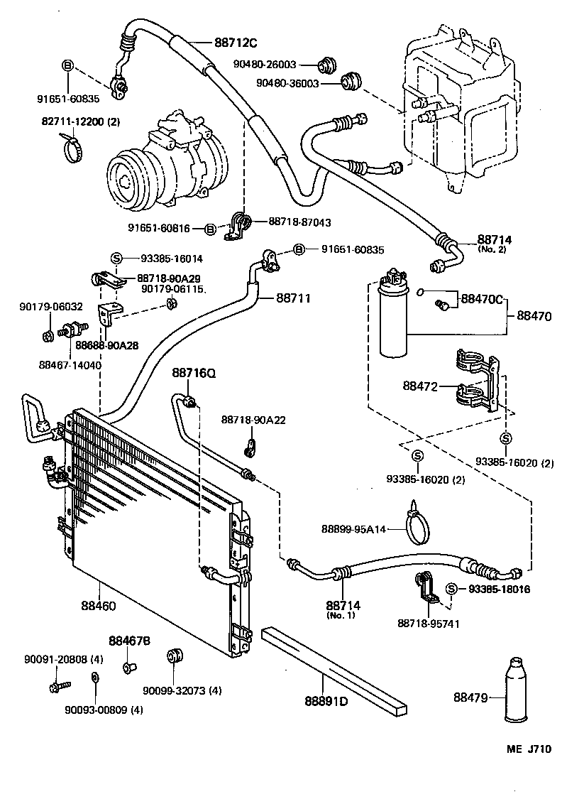 88472-90A05 BRACKET, RECEIVER TANK, NO.1 product image