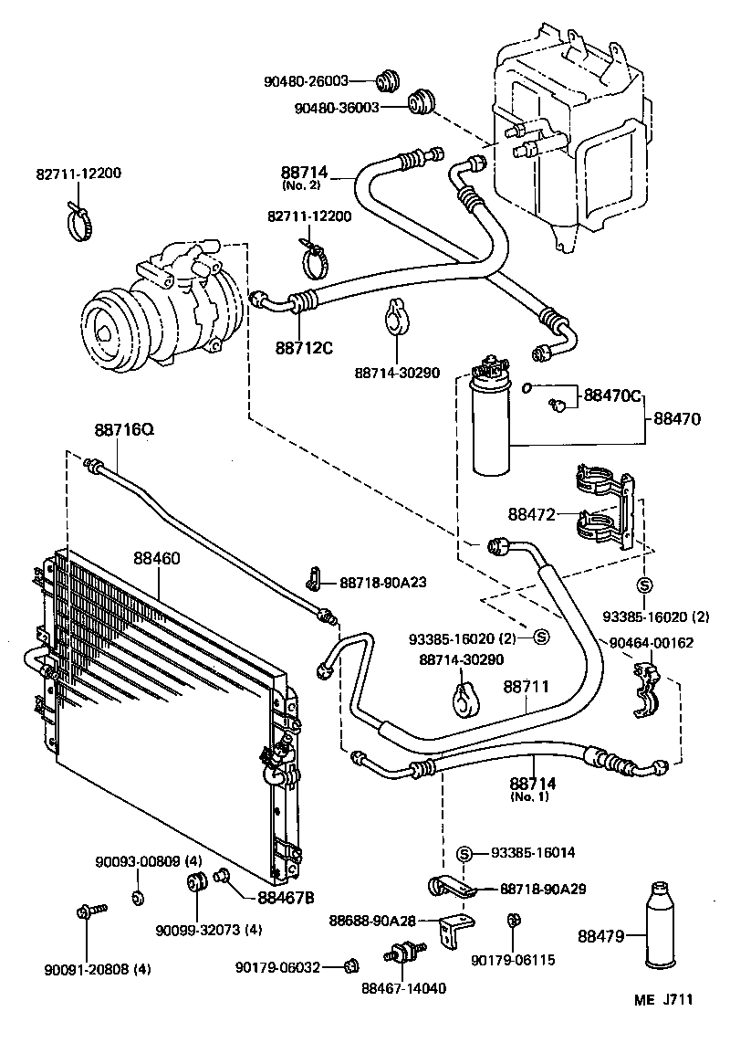 88472-90A05 BRACKET, RECEIVER TANK, NO.1 product image