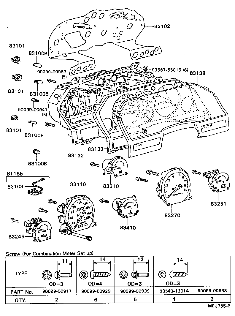 83132-1D520 CASE, COMBINATION METER product image