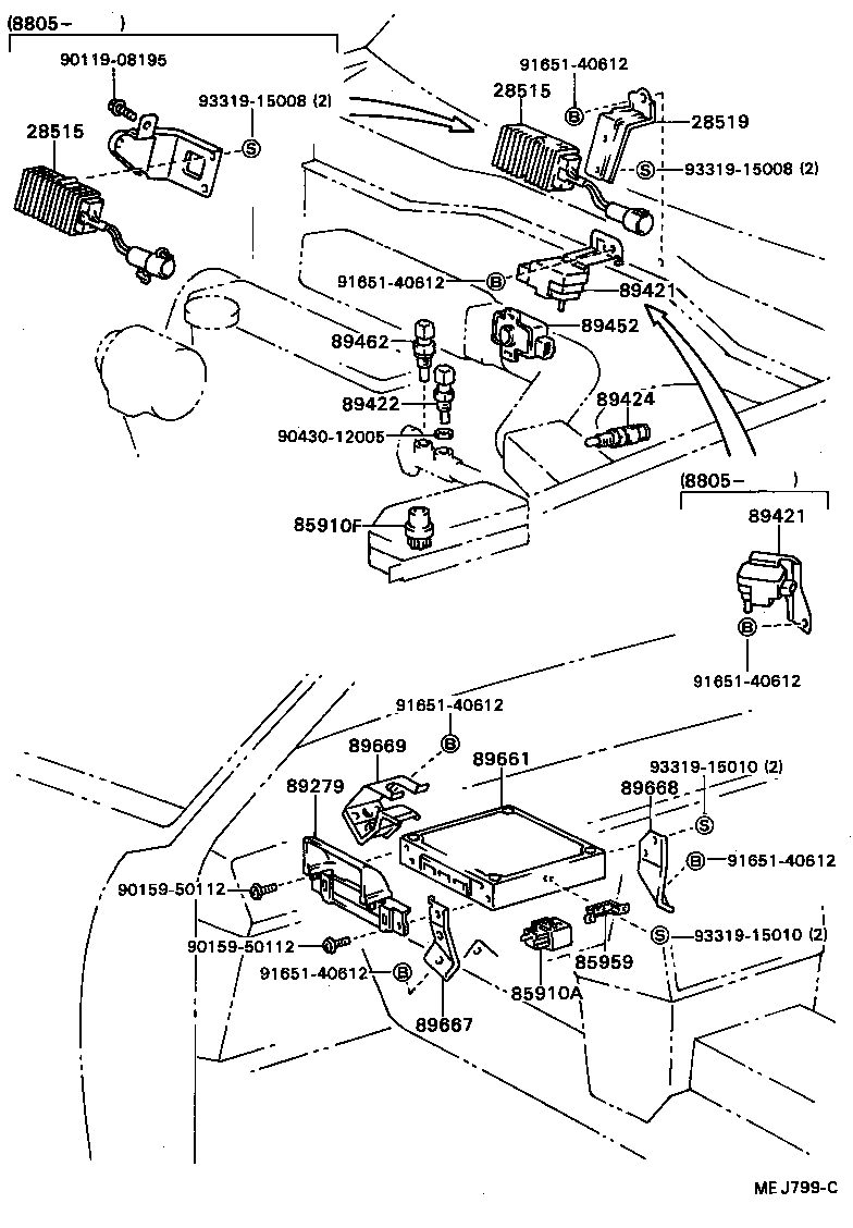 89420-20040 SENSOR ASSY, VACUUM (FOR E.F.I.) product image