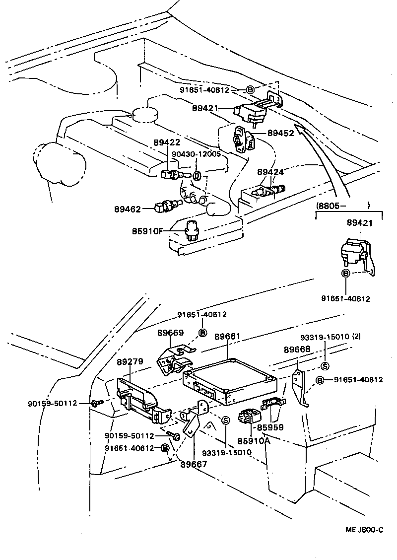 89420-20040 SENSOR ASSY, VACUUM (FOR E.F.I.) product image