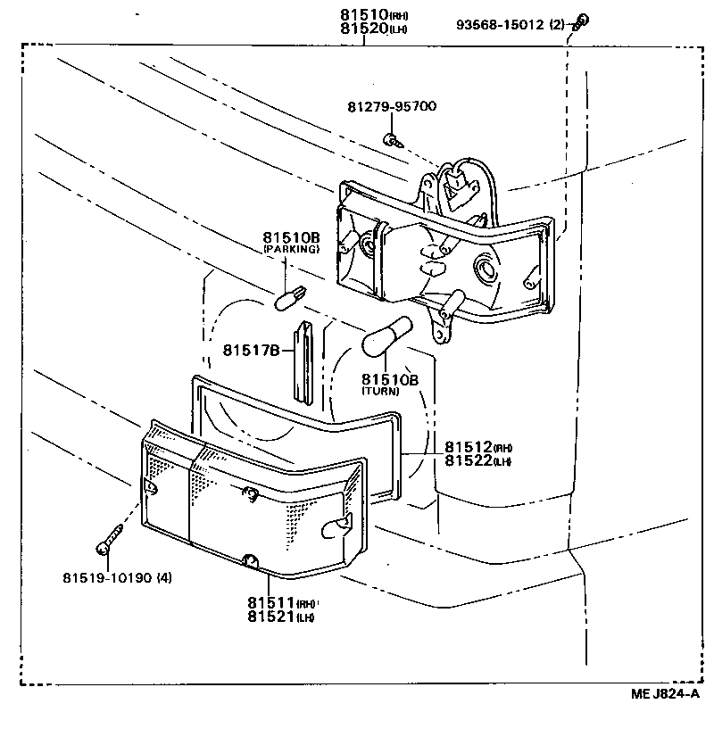 81510-95406 LAMP ASSY, FRONT TURN SIGNAL, RH product image