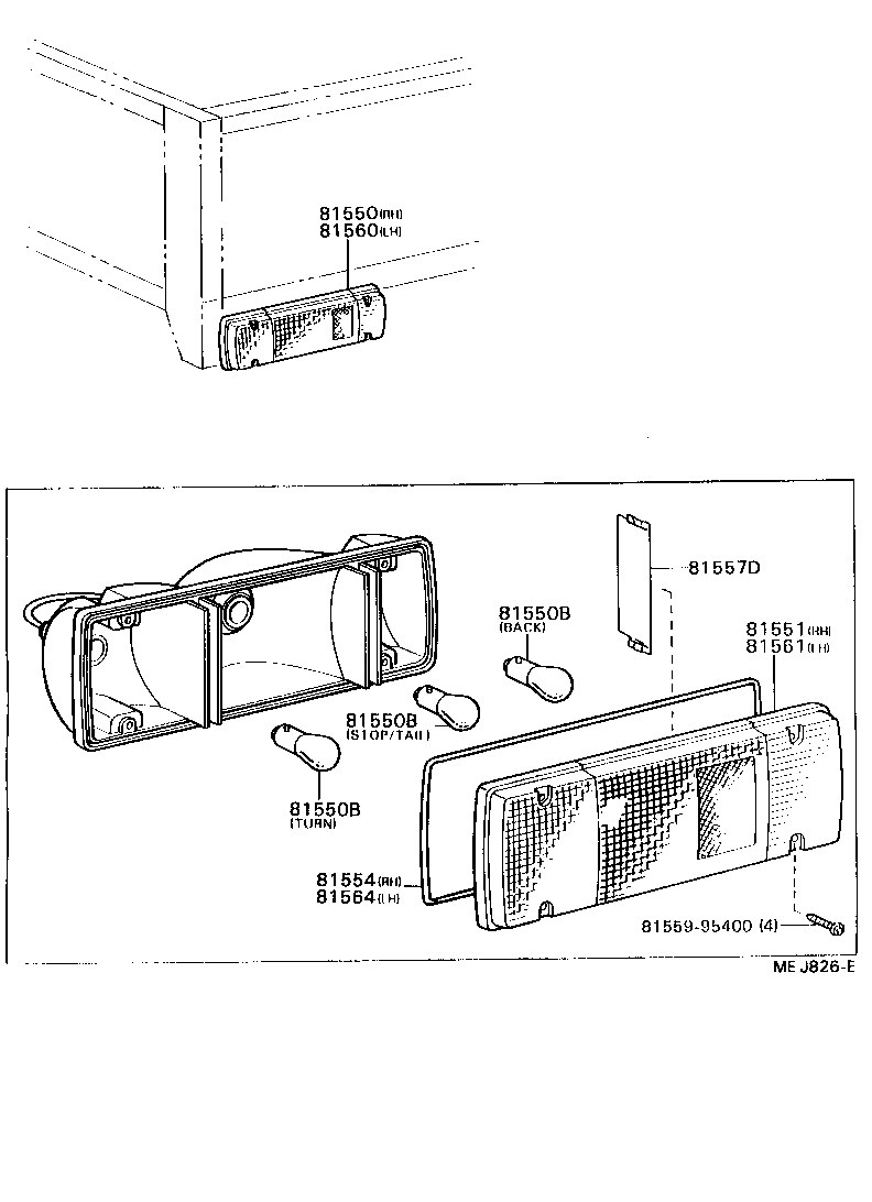 81550-92600 LAMP ASSY, REAR COMBINATION, RH product image