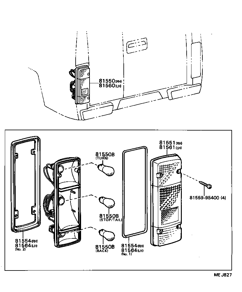 81550-92600 LAMP ASSY, REAR COMBINATION, RH product image
