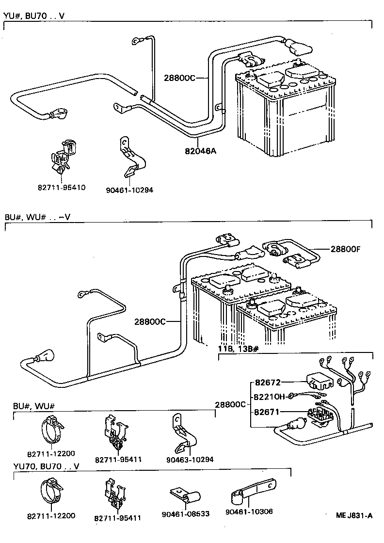 82021-95461 CABLE, BATTERY TO STARTER(FOR BATTERY TO MAIN SWITCH) product image