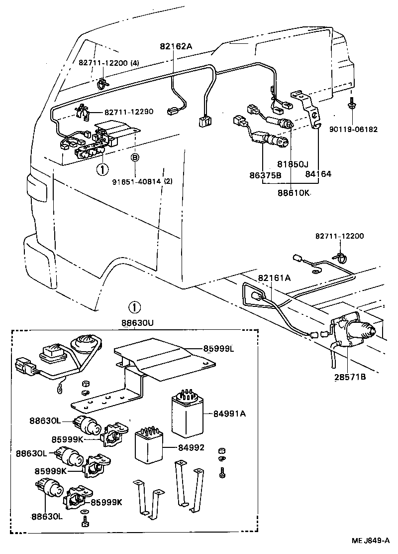 82161-93101 WIRE, FLOOR (FOR POWER TAKE-OFF CONTROL) product image