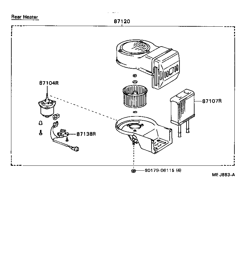 87110-92606 HEATER ASSY, REAR product image