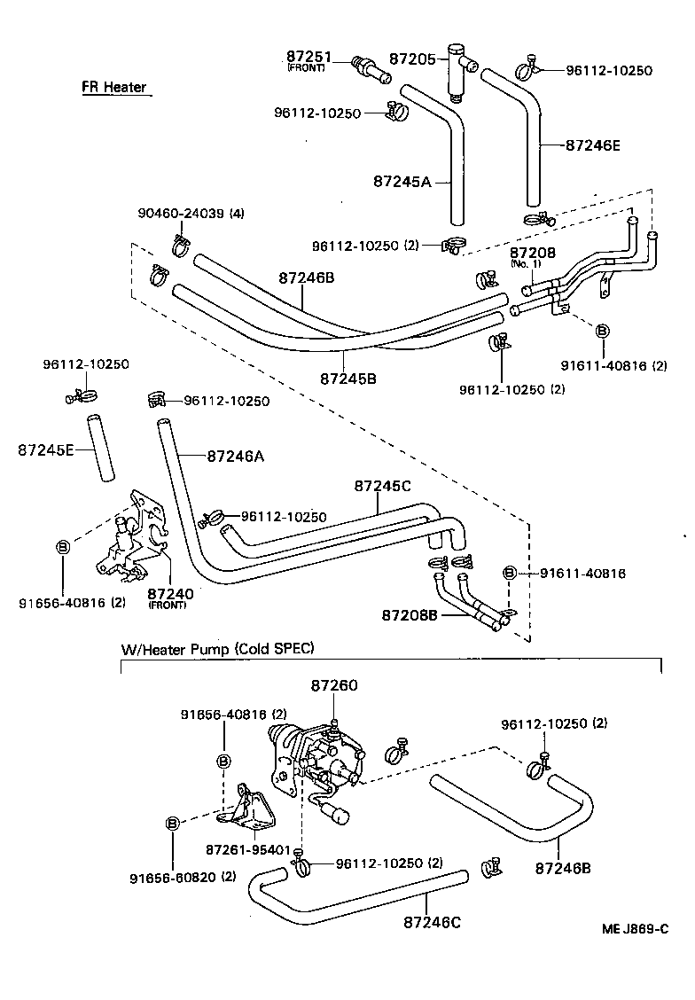 88898-36070 HOSE, HEATER WATER, INLET A product image
