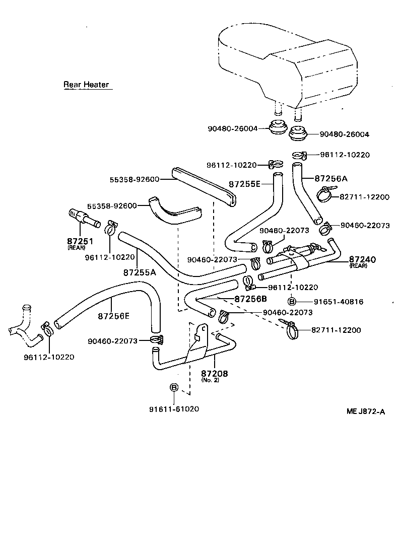 88898-36070 HOSE, HEATER WATER, INLET A product image