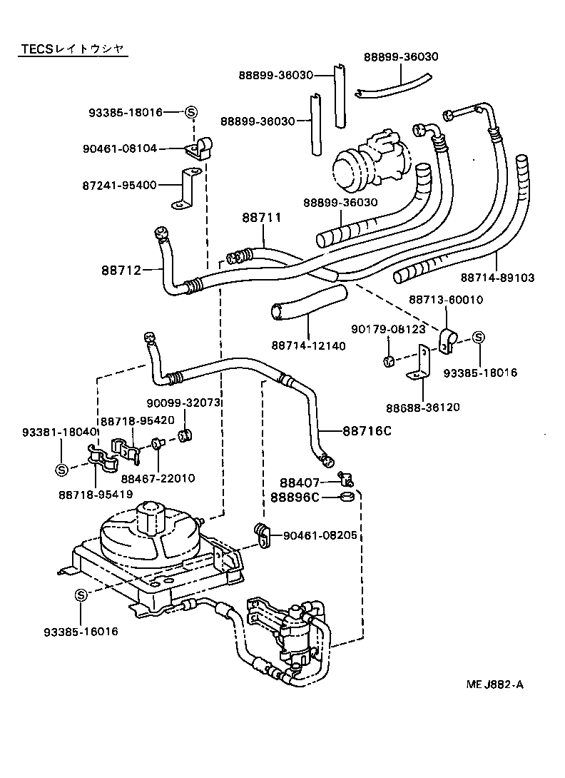88712-95419 HOSE, COOLER REFRIGERANT SUCTION, NO.1 product image