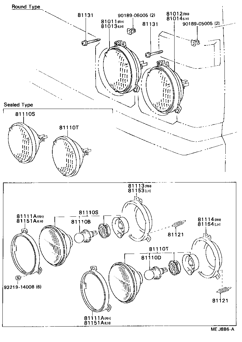 81012-95413 HEADLAMP SUB-ASSY, NO.2 product image