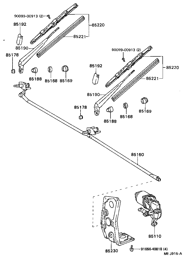 85110-95448 MOTOR ASSY, WINDSHIELD WIPER product image