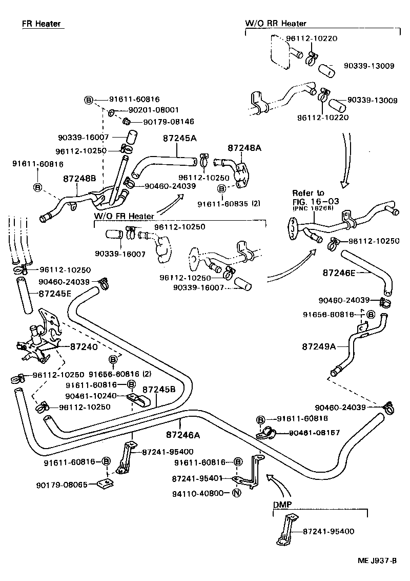 87245-95477 HOSE, REAR HEATER WATER OUTLET, E (TO ENGINE) product image