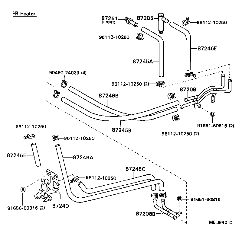 87208-92609 PIPE SUB-ASSY, HEATER WATER product image