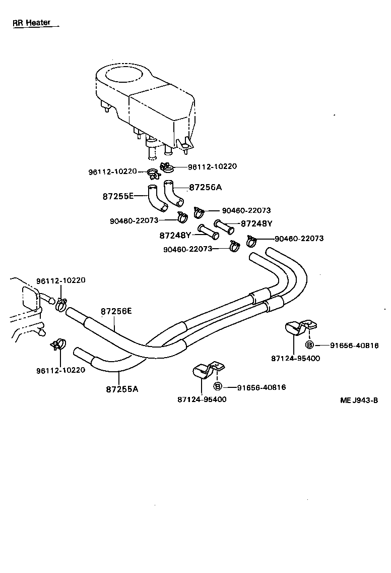 87245-95477 HOSE, REAR HEATER WATER OUTLET, E (TO ENGINE) product image