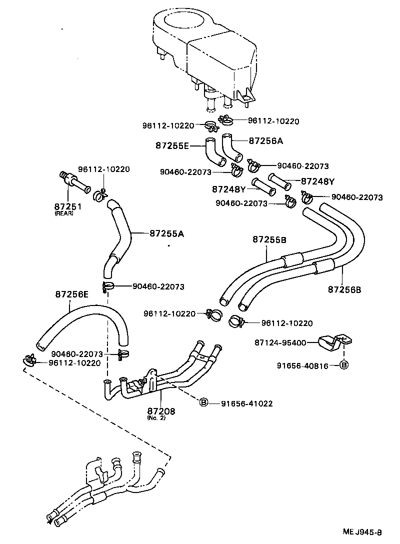 87208-92609 PIPE SUB-ASSY, HEATER WATER product image