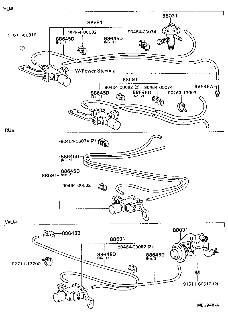 95411-19956 HOSE (FOR IDLE UP DEVICE) product image