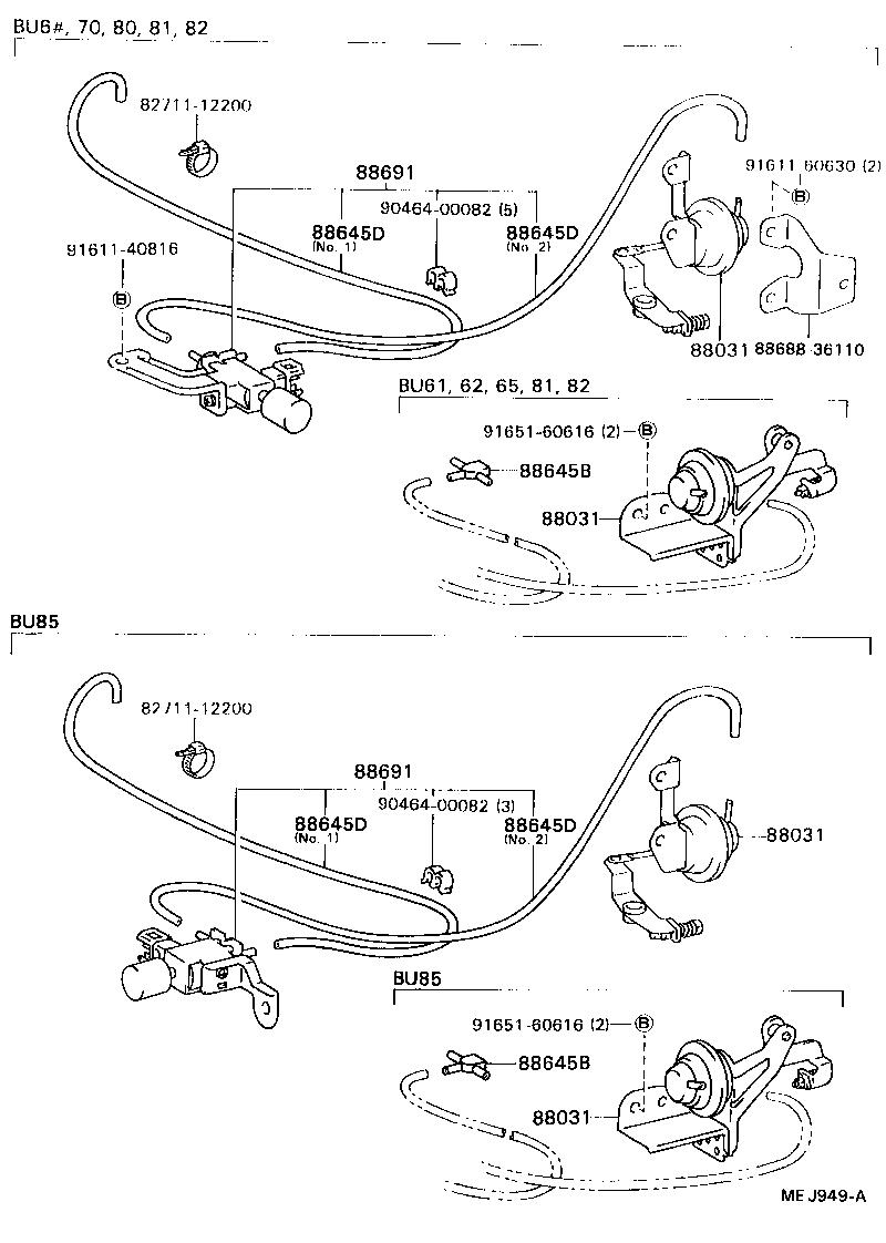 95411-19956 HOSE (FOR IDLE UP DEVICE) product image