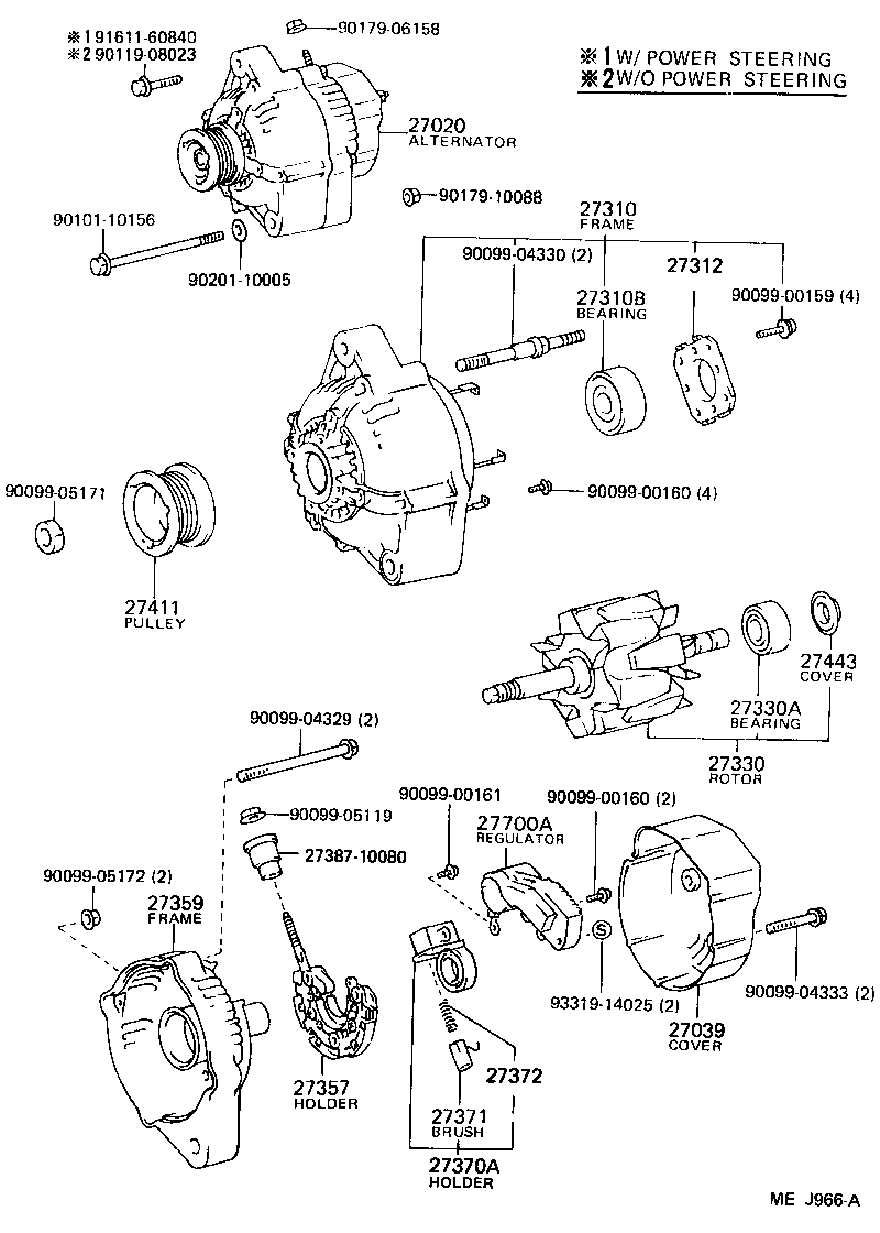 27020-54250 ALTERNATOR ASSY product image