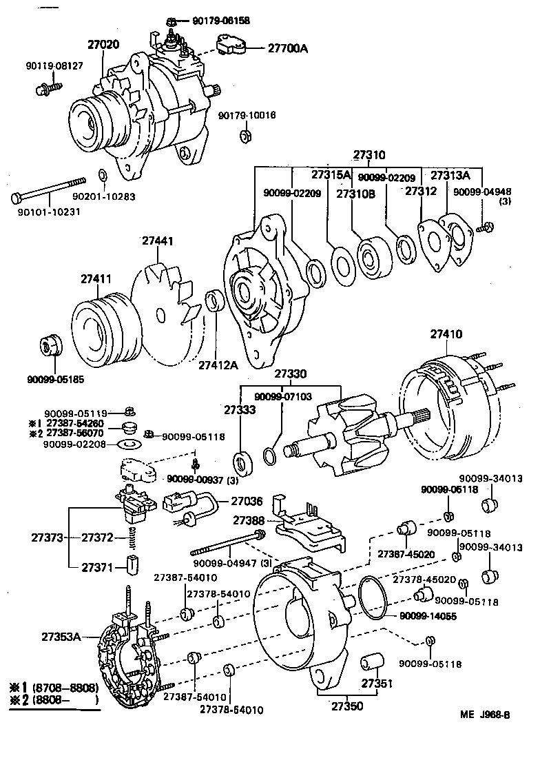 27020-54260 ALTERNATOR ASSY product image