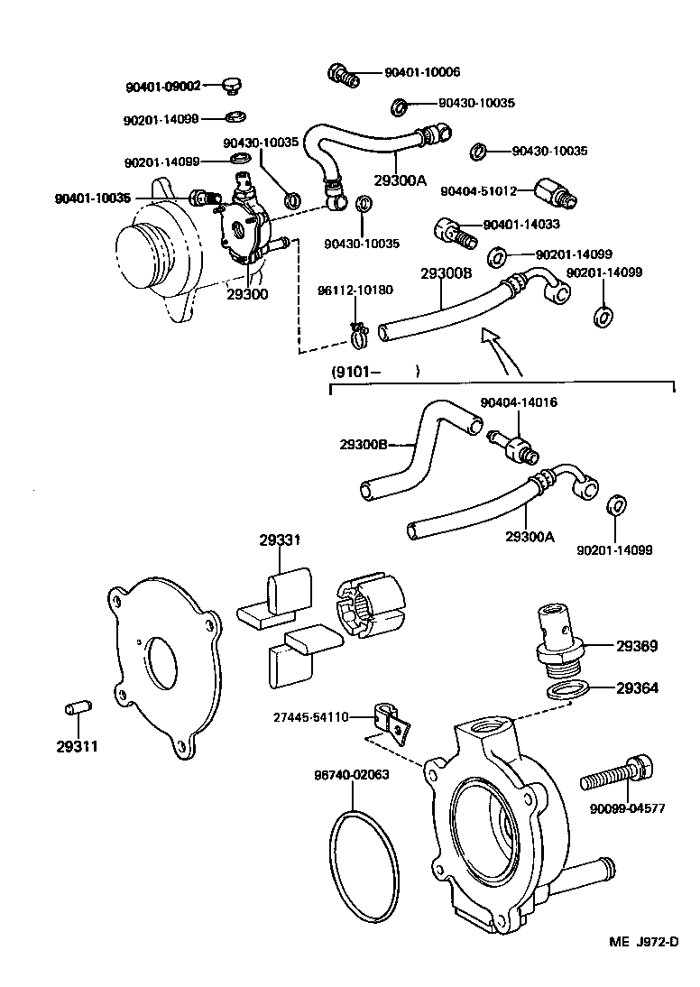 90923-02111 HOSE, VACUUM PUMP OIL INLET product image