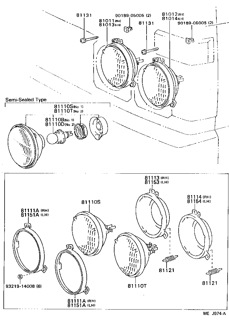 81013-95412 HEADLAMP SUB-ASSY, TYPE 1, LH product image