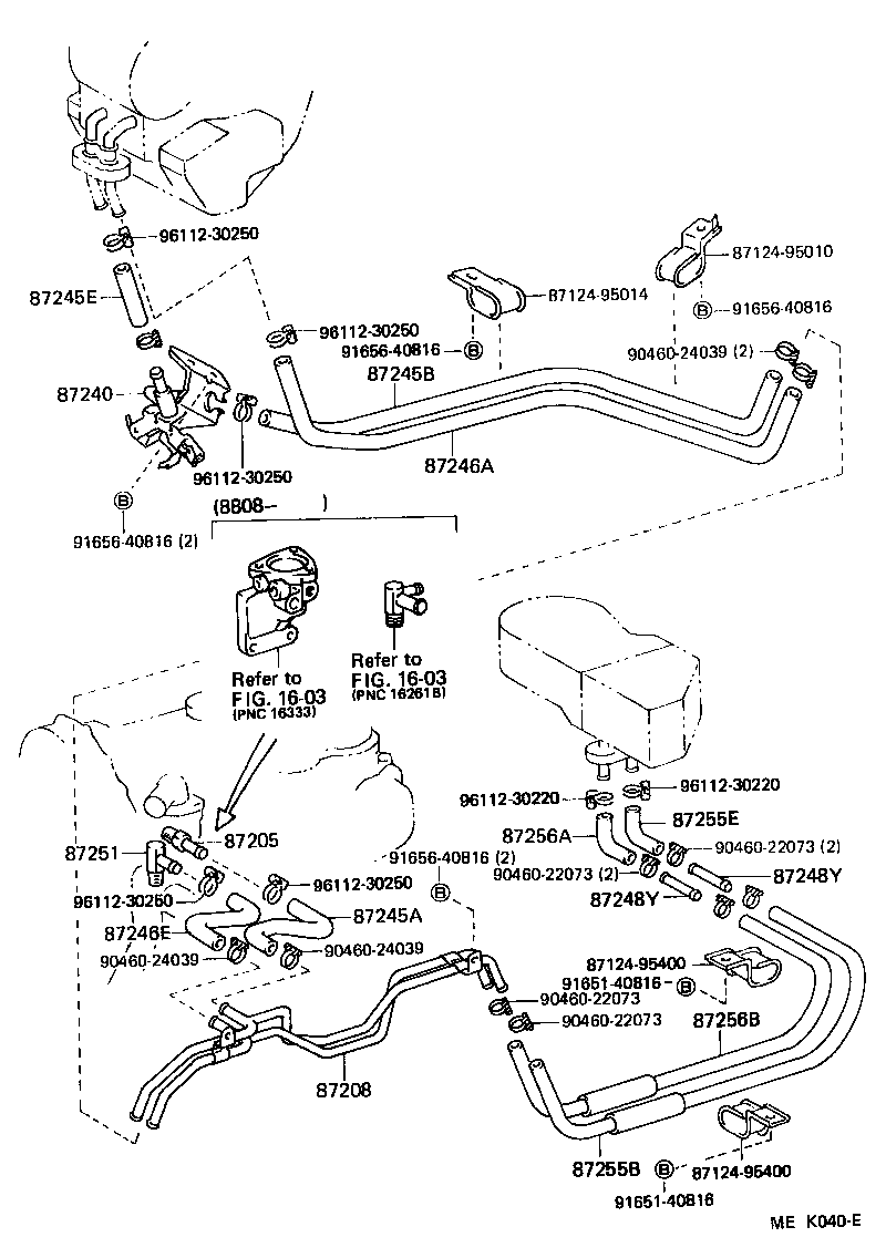 87245-25010 HOSE, REAR HEATER WATER INLET, B product image